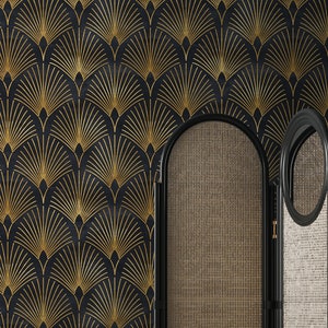 Art Deco Wallpaper Peel&Stick and Traditional Wallpaper Removable and Renter friendly Wall Decor Vintage vintage Design