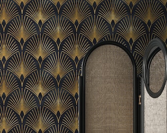 Art Deco Wallpaper Peel&Stick and Traditional Wallpaper Removable and Renter friendly Wall Decor Vintage vintage Design