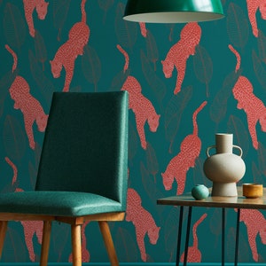 Abstract Leopard Wallpaper Peel&Stick and Traditional Wallpaper  Removable and Renter friendly Wall Decor Safari vintage Design