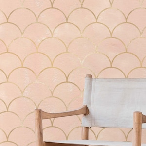 Art Deco Tapete schälen und aufkleben | Romantische rosa Tapete für Schlafzimmer | Geometrische Rauten traditionell Vliestapete | ARTD01