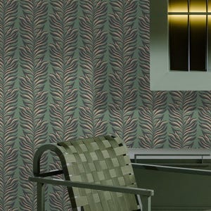 Tropical Wallpaper Peel and Stick | Fun Green Wallpaper for Bedroom | Modern Leaves Traditional Non-Woven Wallpaper | LEA09