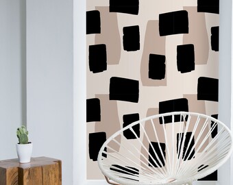 Geometric Wallpaper: Calm Beige Boho Style (Peel and Stick)