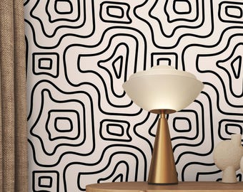 Peel and Stick Wallpaper: Fun Beige Geometric - Removable, PVC-Free