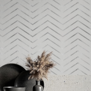 Abstract Wallpaper Peel and Stick | Neutral Gray Wallpaper for Living Room | Geometric Lines Traditional Non-Woven Wallpaper | GEO38