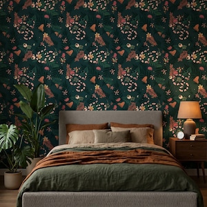 Snake and Leaf Wall Covering: Peel & Stick Jungle Pattern (PVC-Free) image 1