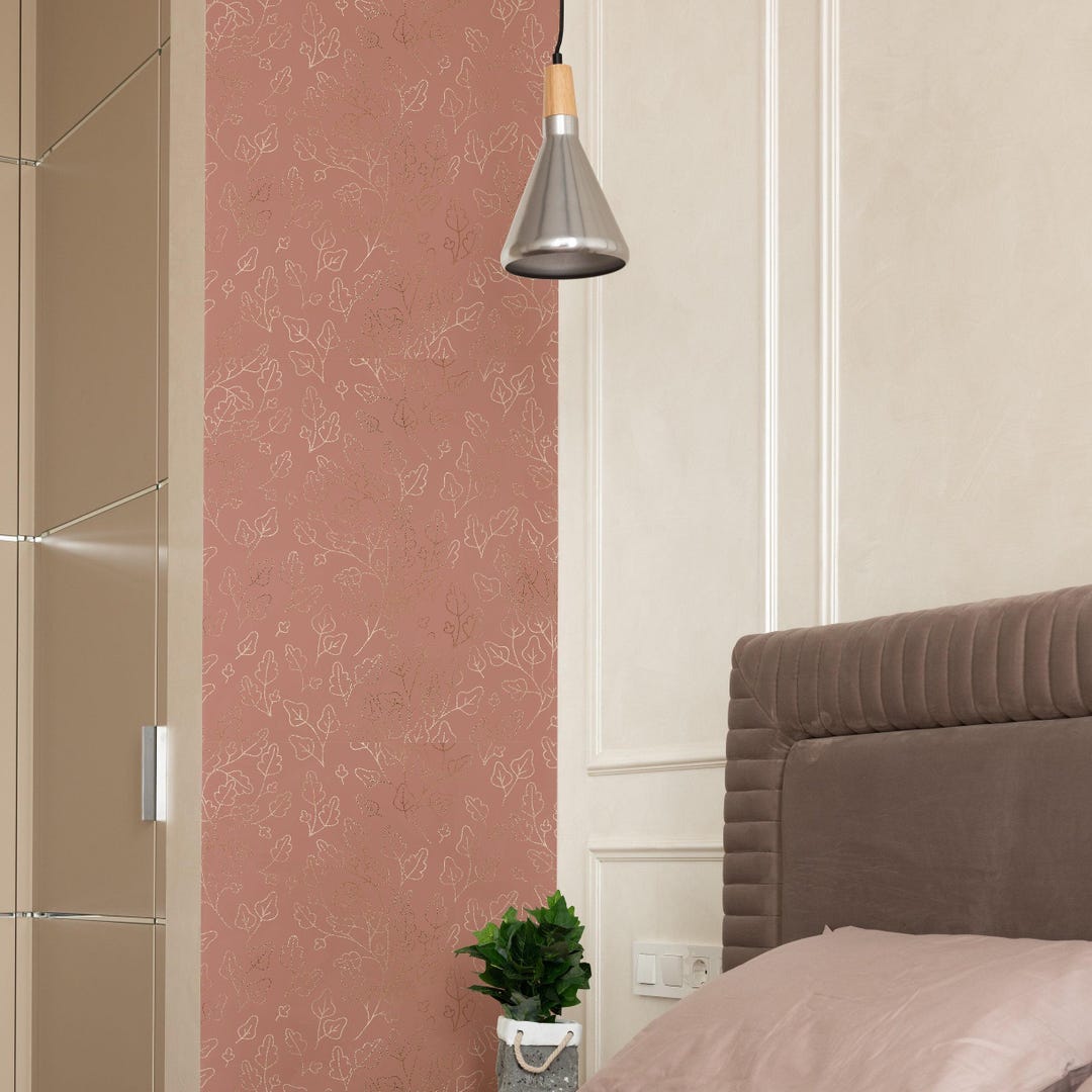 Botanical & Floral Wallpaper Peel and Stick | Cute Pink Wallpaper for ...