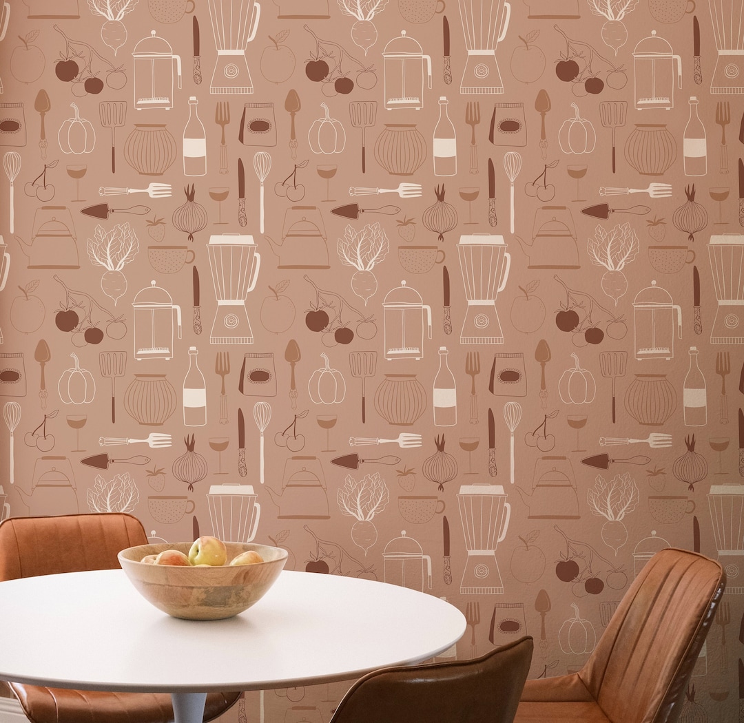 Modern Beige Kitchen Wallpaper Peel&stick and Traditional Wallpaper ...