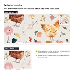 a picture of a chicken on a wallpaper sample