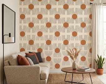 Calm Beige Wallpaper - Peel and Stick, Abstract Design