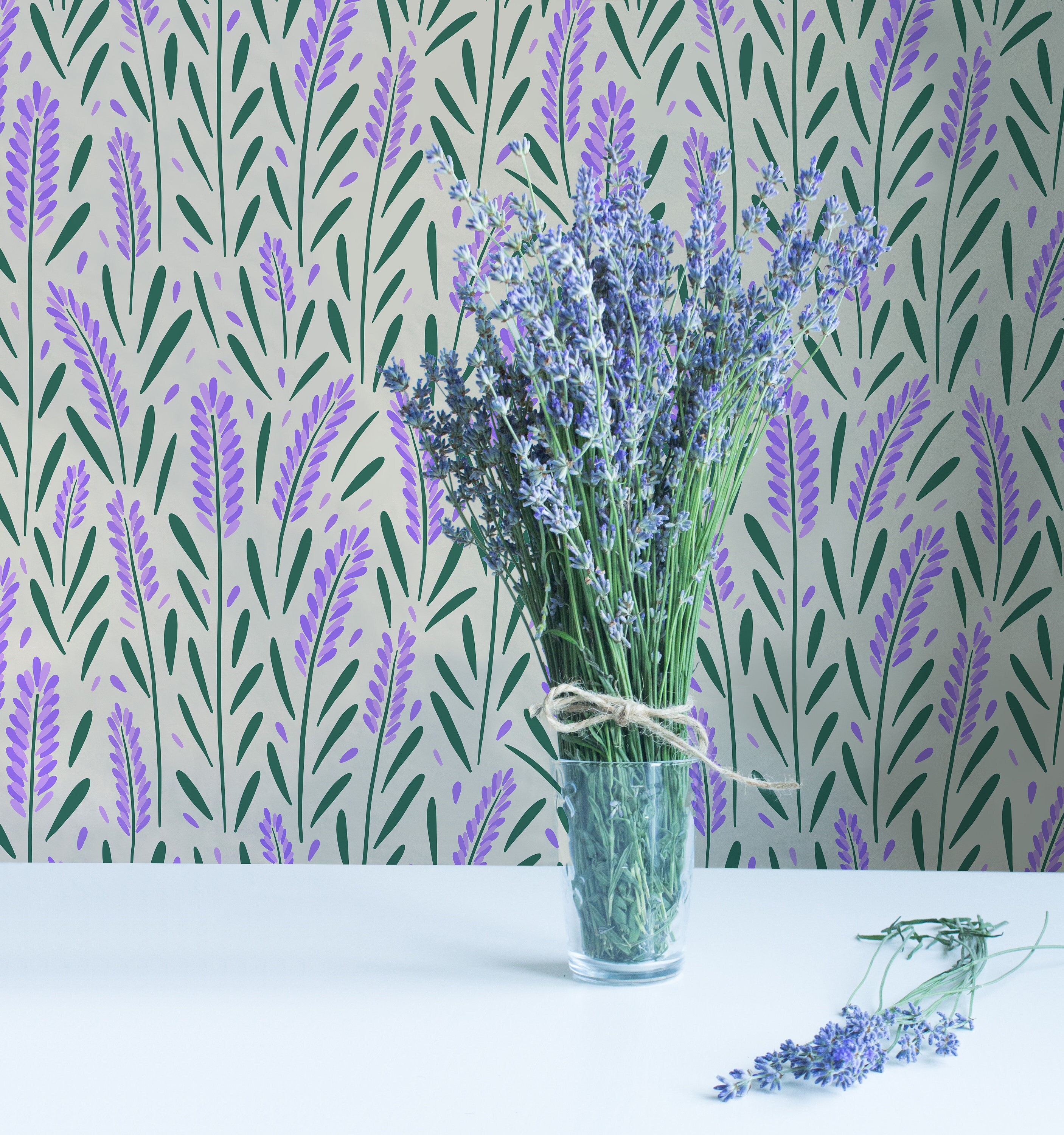 Wallpaper Interior film SelfAdhesive Wall Covering Lavender peel and   RoyalWallSkins