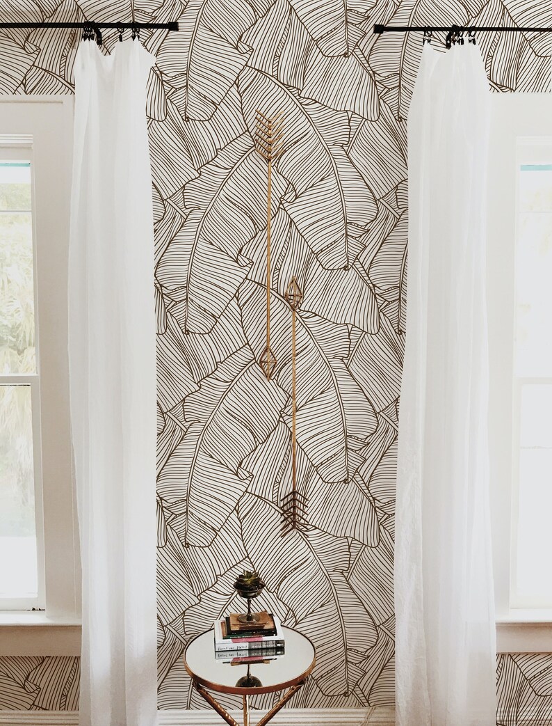 Banana leaves WallpaperPeel&Stick and Traditional Wallpaper image 1 - ideas for an accent wall