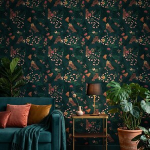 Snake and Leaf Wall Covering: Peel & Stick Jungle Pattern (PVC-Free) image 3