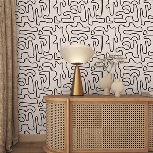 Neutral Beige Peel and Stick Wallpaper: Abstract Geometric Design image 2