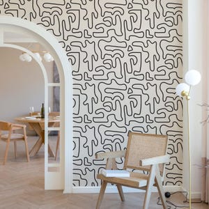 Neutral Beige Peel and Stick Wallpaper: Abstract Geometric Design image 4