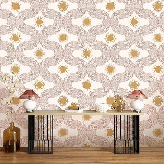 Peel and Stick Wallpaper: Neutral Beige Boho Style - PVC Free