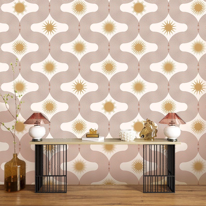 Peel and Stick Wallpaper: Neutral Beige Boho Style - PVC Free image 1