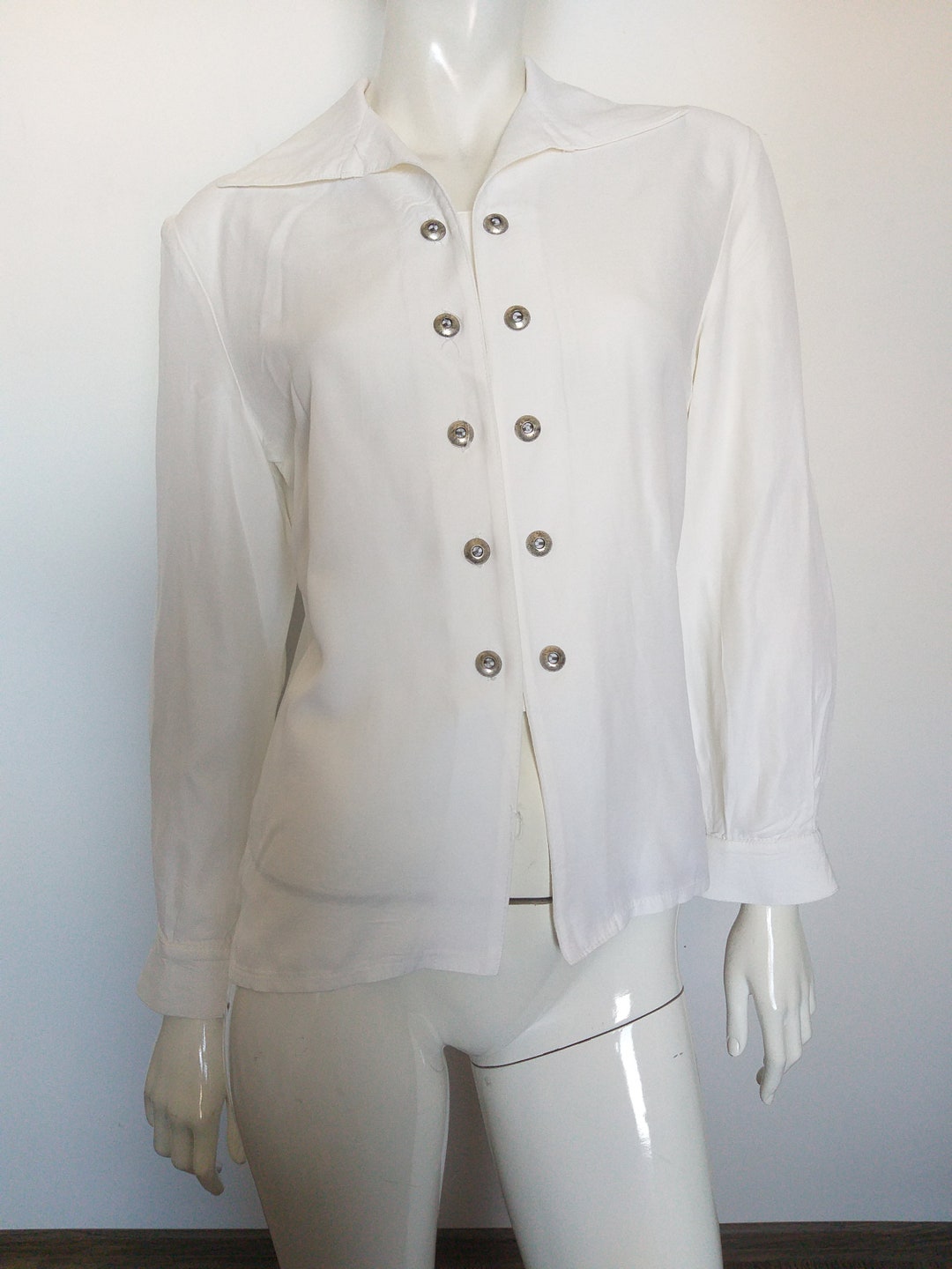 JOSEPH RIBKOFF White Long Sleeve Shirt Blouse Size UK