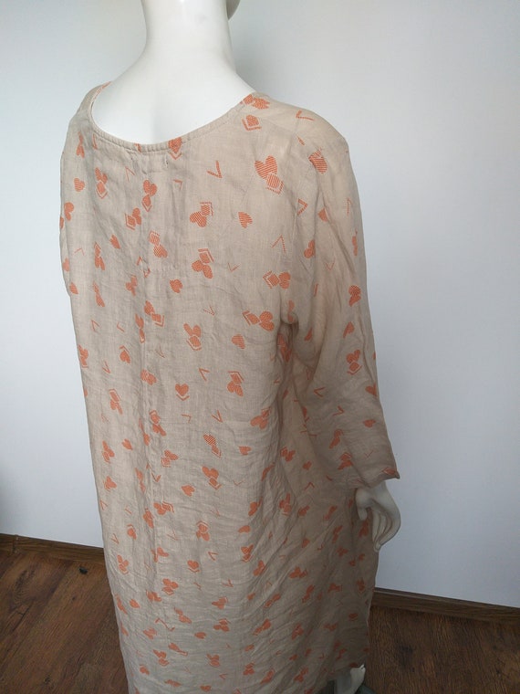 GUDRUN SJODEN beige floral linen dress   size L - image 7