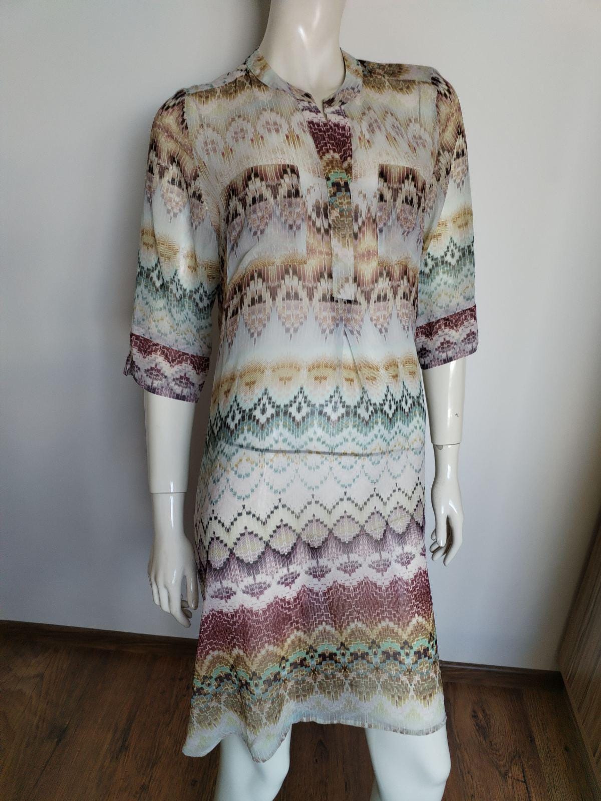 chinese dress ladies Balloon Sleeve Long Dress Pintuck main image 1