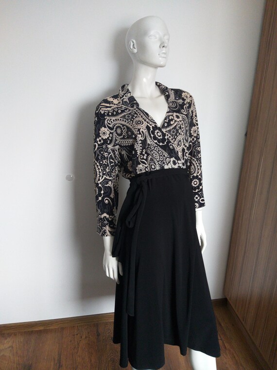 JOSEPH RIBKOFF Long Black Wrap Dress Size UK22 - Etsy JOSEPH RIBKOFF Long Black Wrap Dress Size UK22 - Etsy
