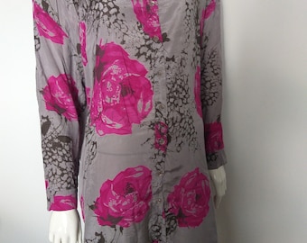 MASAI bluse grau florale Tunika Bluse Gr. L