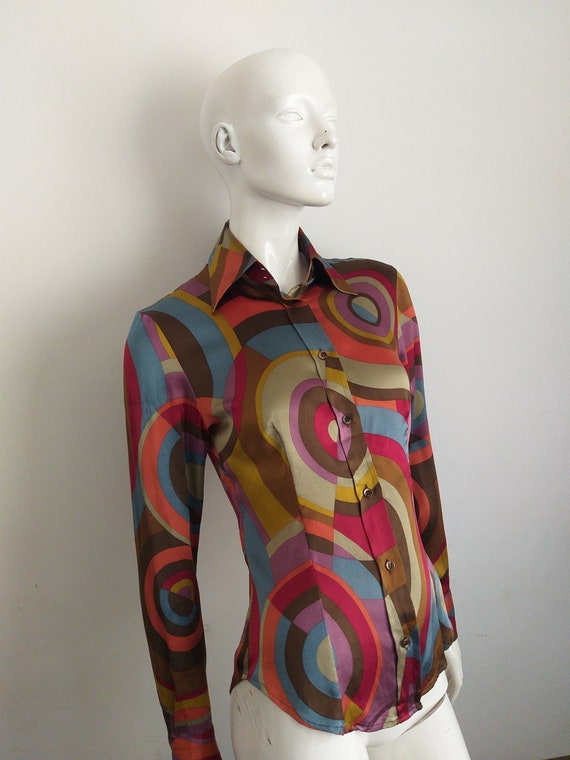 ETRO MILANO women's multicoloured silk shirt size 