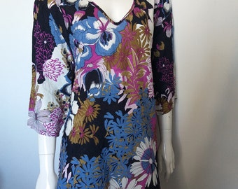 MASAI floral short sleeve blouse shirt   size XXL
