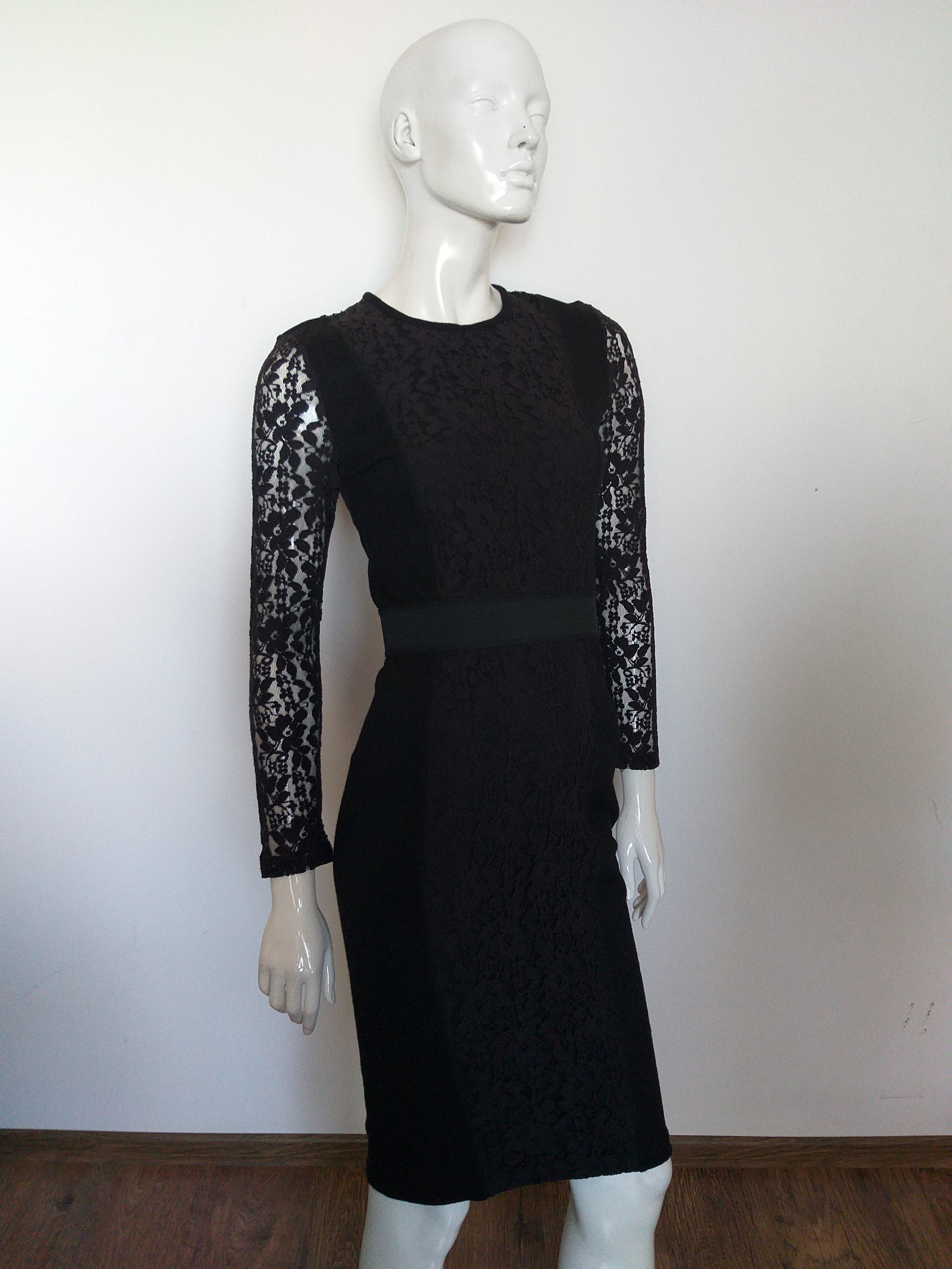 BY MALENE Birger Black Lace Pencil Dress Olisio Size XS