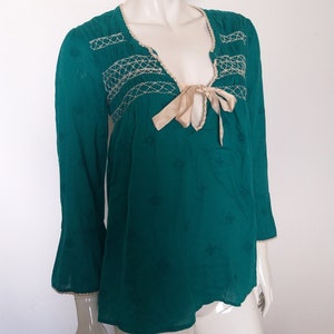 ODD MOLLY green shirt blouse   size 3 L