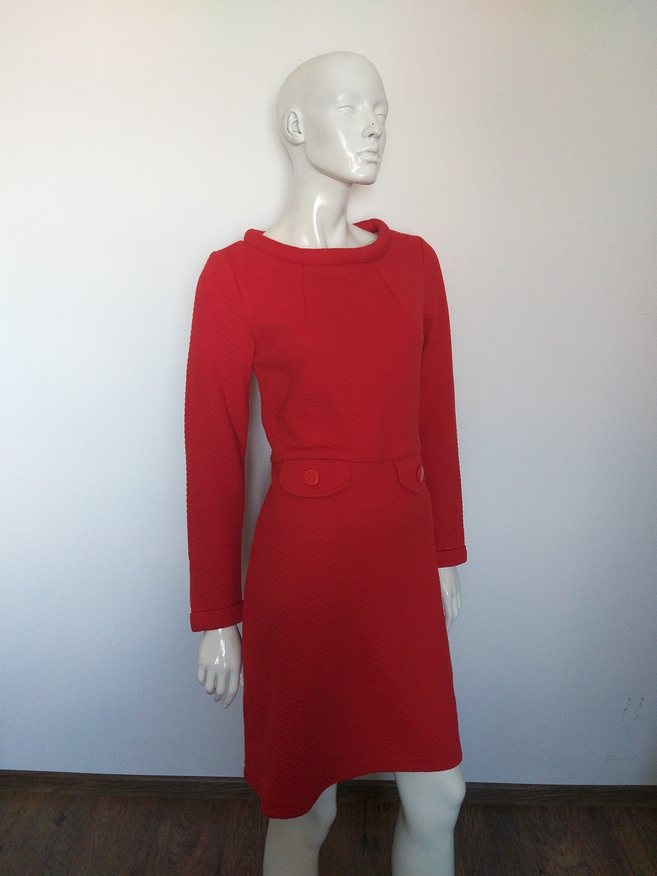 boden red dress Button Detail Mix - Crimson 22% Nylon Xrena Boden Dress in Red