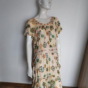 GUDRUN SJODEN yellow floral dress size XL