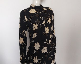 GANNI black floral dress   size 36