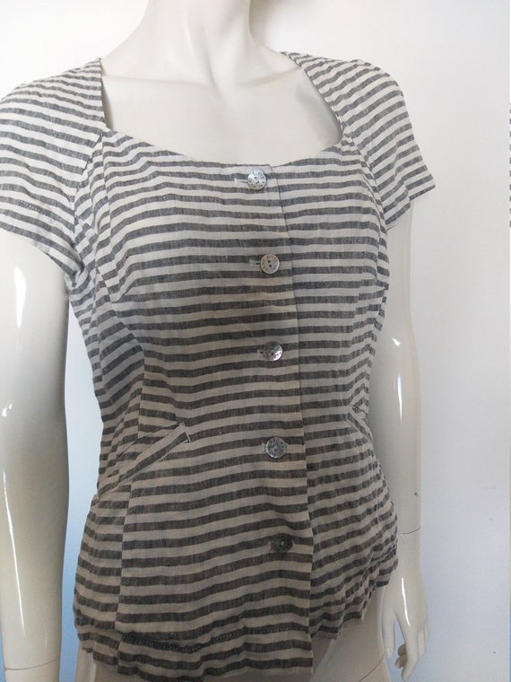 BITTE KAI RAND short sleeve linen top blouse   si… - image 2