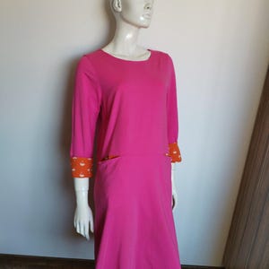 GUDRUN SJODEN pink cotton maxi dress size M