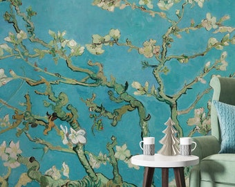 Almond Blossom Wallpaper, Print Van Gogh Wall Mural, Chinoiserie Wallpaper, Removable , Peel And Stick Selfadhesive Wallpaper