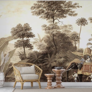 Vista mattutina dell'India Carta da parati con stampa digitale 3D di qualità Design eleganti / carta da parati staccabile e adesiva Carta da parati in vinile Carta da parati per la stanza