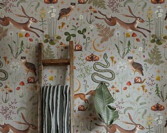 Magic Forest Wallpaper: Black Woodland Peel and Stick Vinyl