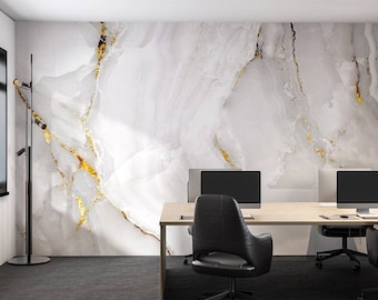 Marble Pattern Gold Look Abstract Wallpaper/peel and stick wallpaper vinyl wallpaper wallpaper room