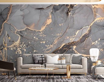 Gold Marble Pattern Wallpaper: Peel and Stick Vinyl