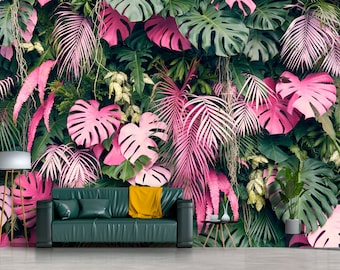 Monstera Leaf Wallpaper: Tropical Peel and Stick Wall Mural