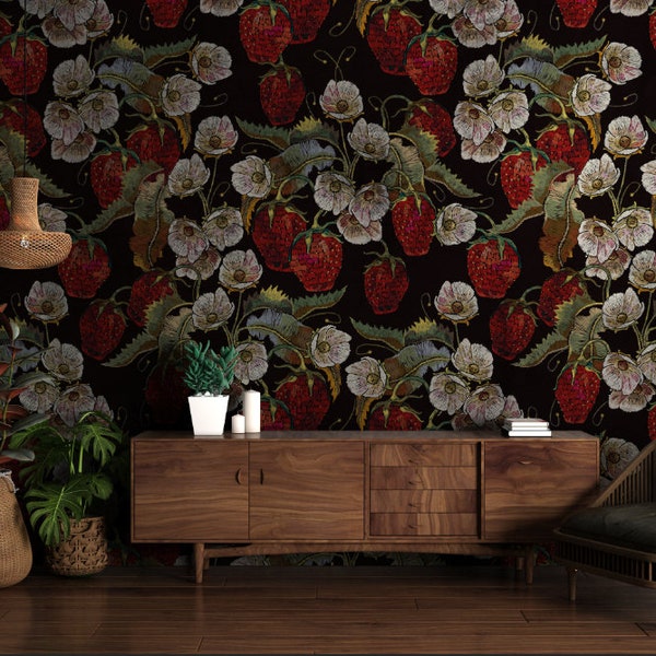 Strawberry Wallpaper - Etsy