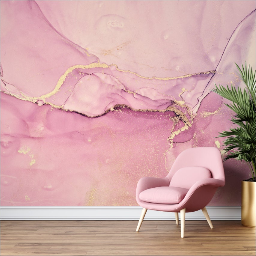 Pink Marble Wallpaper, Marble Texture, Wallpaper  /peel and paste pink wallpaper-Self Adhesive-vinyl wallpaper-