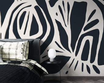 Wallpaper Removable, Black and White Abstract Wallpaper. Wall Decor Home Decor Wall Art, Peel and Stick wallpaper, Wall Prints
