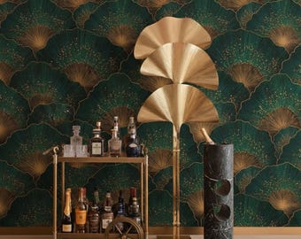 Emerald Gold Art Deco Wallpaper - Luxury & Stick Wall Mural