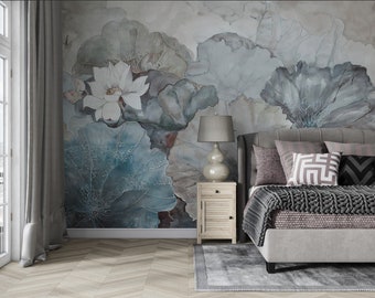 Watercolor Floral Wallpaper: Vintage Style Peel and Stick Vinyl