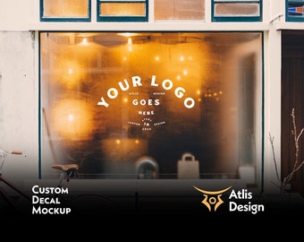 Winter Shop Window Decal Mockup PSD