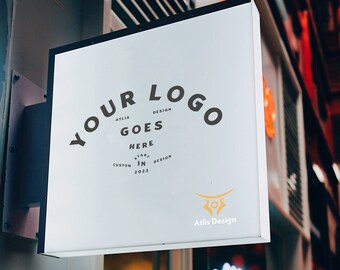 Shop Sign Mockup PSD