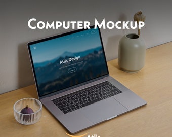Computer Screen Mockup PSD, Product Branding Mockup (Digital Download)
