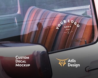 Car Window Decal Mockup Template, PSD