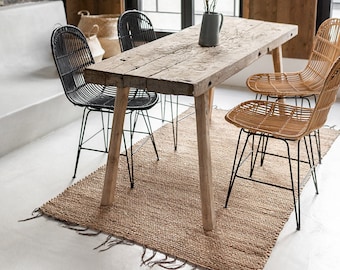 Teppich Batu aus Wasserhyazinthe, mit Fransen, 70x45 cm, 120x70 cm, 180x120 cm, Vorleger, Handarbeit